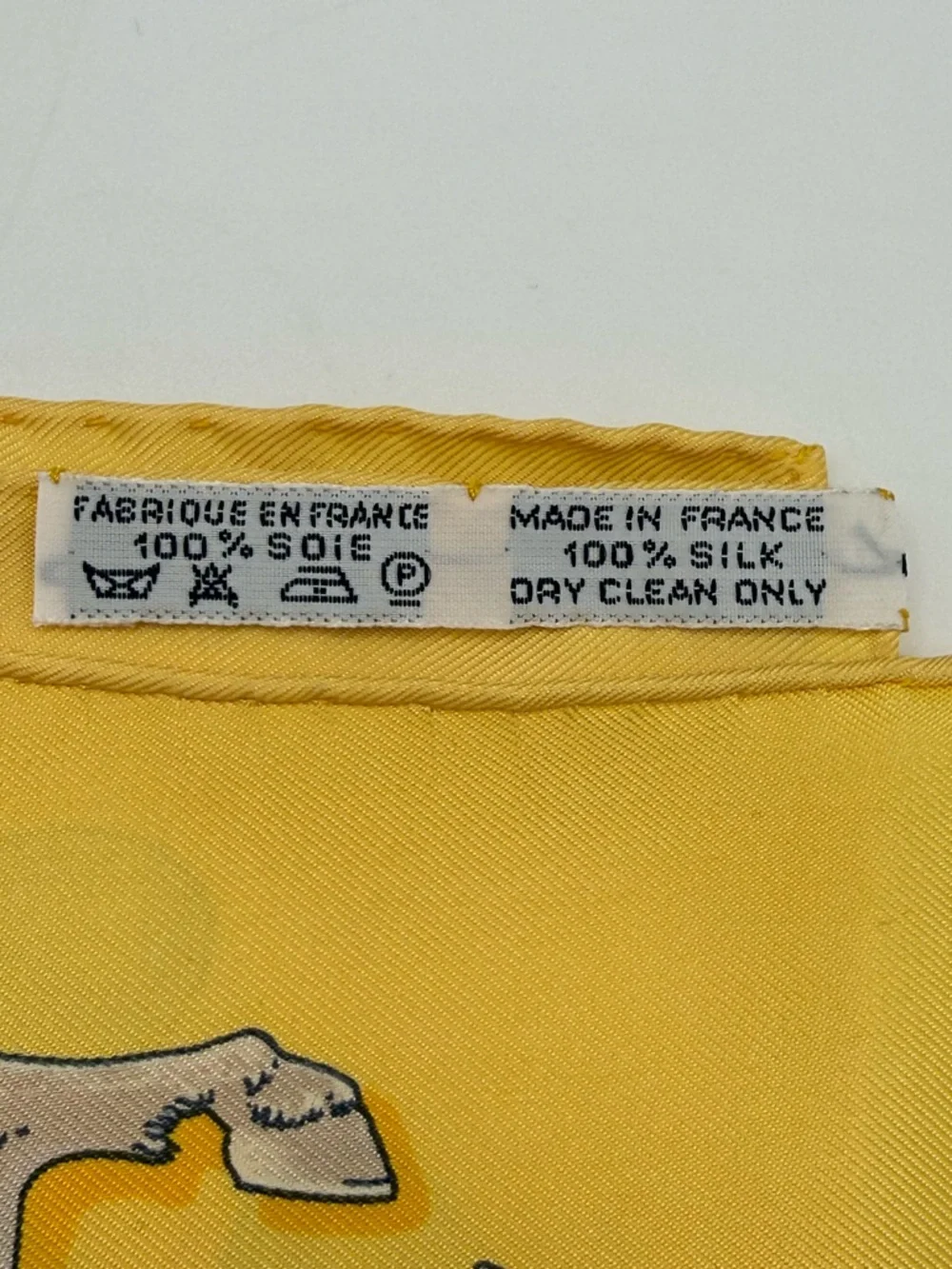 HERMES SCARF CARRE 45 CANNES & POMMEAUX SILK YELLOW - Picture 6 of 8